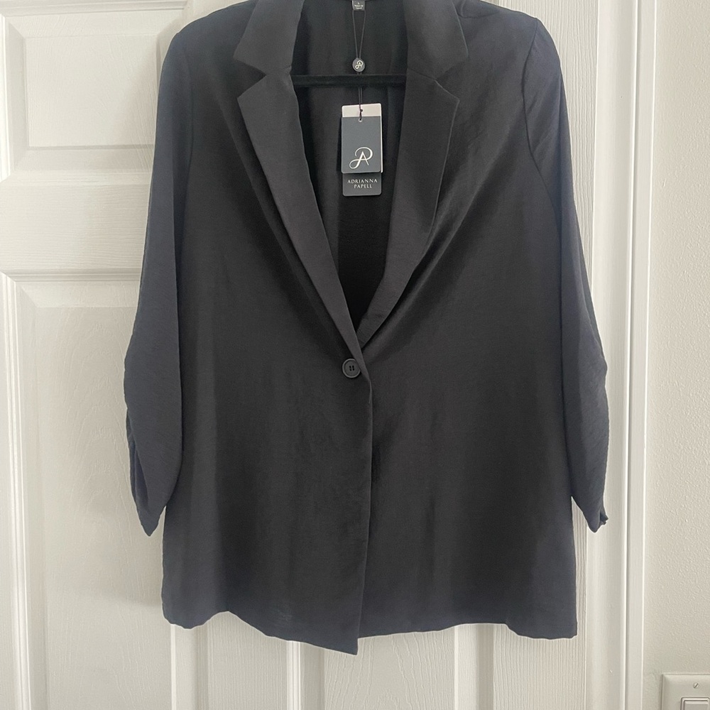 Adrianna Papell Black Blazer Classic Suit Jacket
